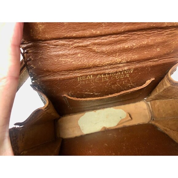 Vintage 1950 alligator small handbag purse made in Cuba note inside - Picture 12 of 16
